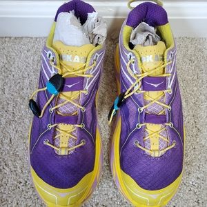 Purple and Yellow Hoka Tennis Shoes 7.5
